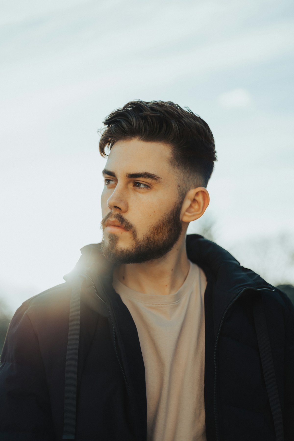 Man with full, natural hair
